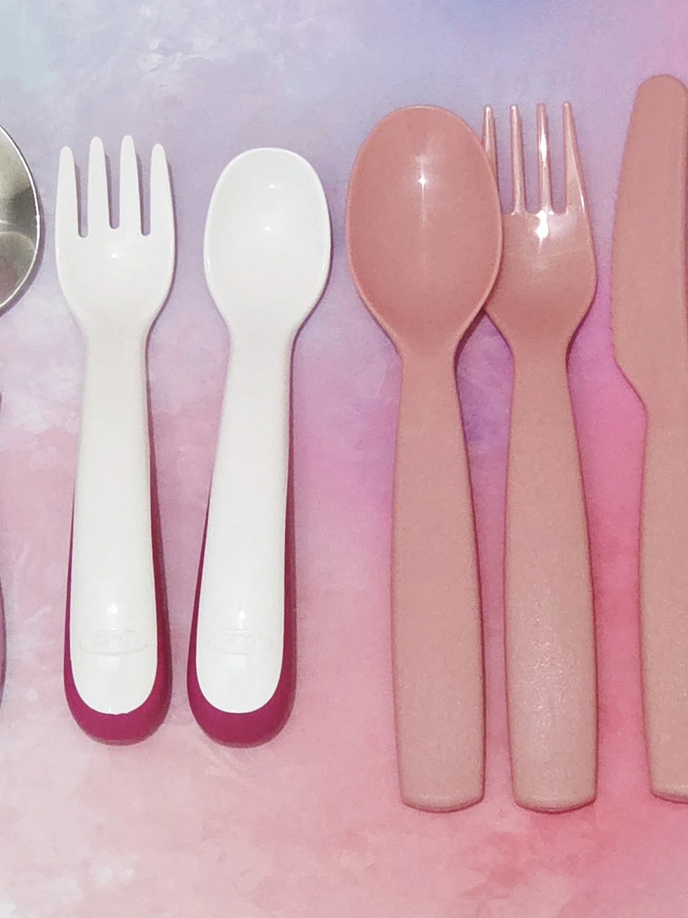 Toddler, Little Girl, Cutlery Utensil Dinnerware Sets (Minnie Mouse, Pink, Blue)